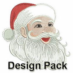 Vintage Christmas Santa Face machine embroidery designs