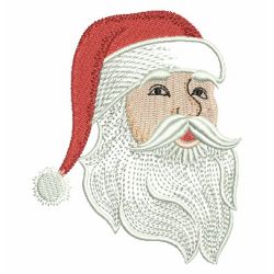 Vintage Christmas Santa Face 08 machine embroidery designs