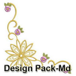 Golden Rose Corners(Md) machine embroidery designs