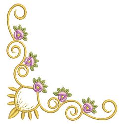 Golden Rose Corners 01(Sm) machine embroidery designs