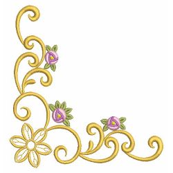 Golden Rose Corners 04(Sm) machine embroidery designs