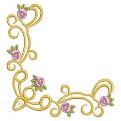 Golden Rose Corners 06(Sm) machine embroidery designs
