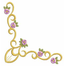 Golden Rose Corners 08(Lg) machine embroidery designs