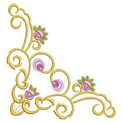 Golden Rose Corners 10(Md) machine embroidery designs