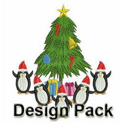 Christmas Penguin Team Work machine embroidery designs
