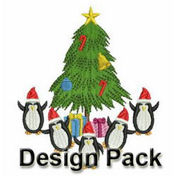 Christmas Penguin Team Work machine embroidery designs