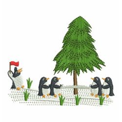 Christmas Penguin Team Work 02 machine embroidery designs