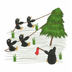 Christmas Penguin Team Work 04 machine embroidery designs