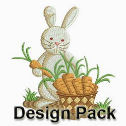 Rabbit and Carrots machine embroidery designs