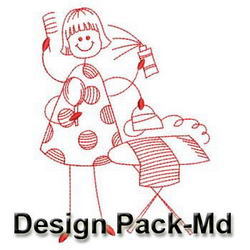 Busy Ladybug Lady(Md) machine embroidery designs