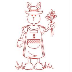 Garden Rabbit Redwork 01(Md)