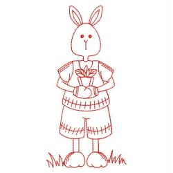 Garden Rabbit Redwork 04(Md)