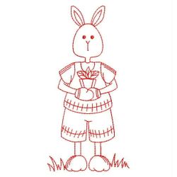 Garden Rabbit Redwork 04(Sm)