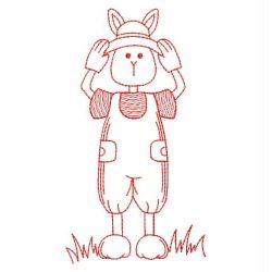 Garden Rabbit Redwork 07(Sm)