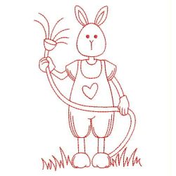 Garden Rabbit Redwork 08(Sm)