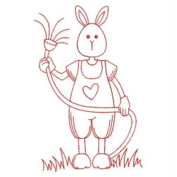 Garden Rabbit Redwork 08(Md) machine embroidery designs