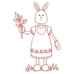 Garden Rabbit Redwork 09(Sm)