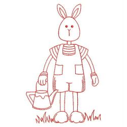 Garden Rabbit Redwork 10(Md) machine embroidery designs