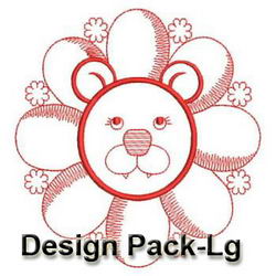 Animal Faces Redwork(Lg) machine embroidery designs