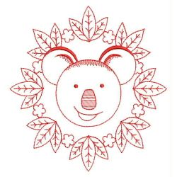 Animal Faces Redwork 01(Lg)