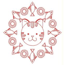 Animal Faces Redwork 07(Lg) machine embroidery designs