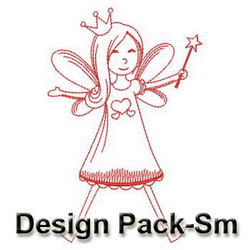 Fairy Princess Redwork(Sm) machine embroidery designs