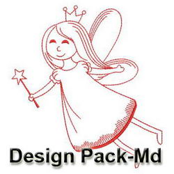 Fairy Princess Redwork(Md) machine embroidery designs