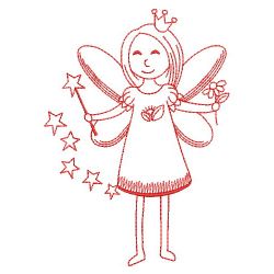 Fairy Princess Redwork 07(Sm) machine embroidery designs