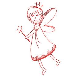 Fairy Princess Redwork 10(Sm)