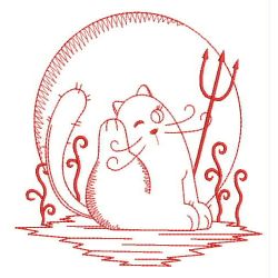 Halloween Ghost Cat Redwork 05(Md) machine embroidery designs