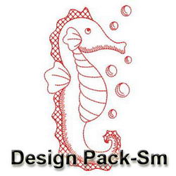 Sea Animals Redwork(Sm) machine embroidery designs
