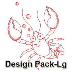Sea Animals Redwork(Lg) machine embroidery designs