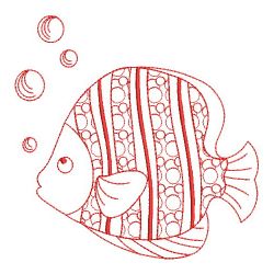 Sea Animals Redwork 04(Lg) machine embroidery designs