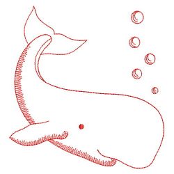 Sea Animals Redwork 06(Md) machine embroidery designs