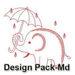 Animals in The Rain(Md) machine embroidery designs