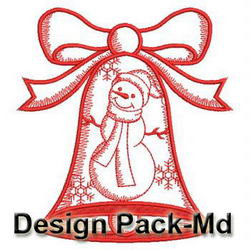 Christmas Bell Redworks(Md) machine embroidery designs