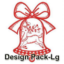 Christmas Bell Redworks(Lg) machine embroidery designs