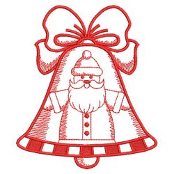 Christmas Bell Redworks 01(Md) machine embroidery designs