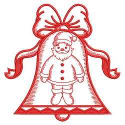 Christmas Bell Redworks 02(Sm) machine embroidery designs
