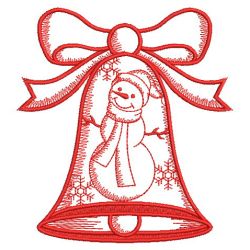 Christmas Bell Redworks 03(Sm) machine embroidery designs