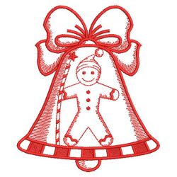 Christmas Bell Redworks 06(Md) machine embroidery designs