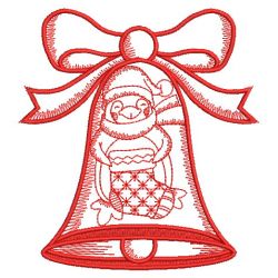 Christmas Bell Redworks 08(Md) machine embroidery designs