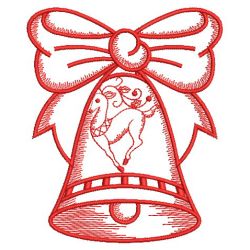 Christmas Bell Redworks 09(Sm) machine embroidery designs