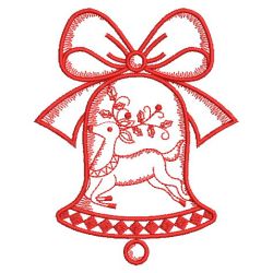 Christmas Bell Redworks 10(Sm) machine embroidery designs