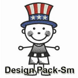 Patriotic Stick Children(Sm) machine embroidery designs