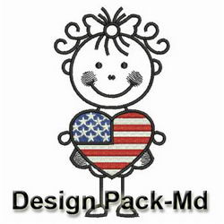 Patriotic Stick Children(Md) machine embroidery designs