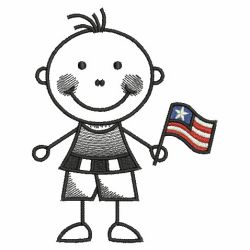 Patriotic Stick Children 02(Sm) machine embroidery designs