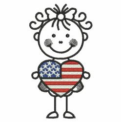 Patriotic Stick Children 03(Sm) machine embroidery designs