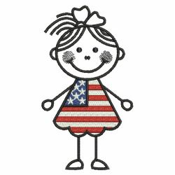 Patriotic Stick Children 04(Sm) machine embroidery designs