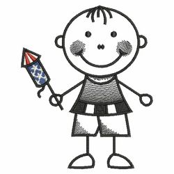 Patriotic Stick Children 05(Md) machine embroidery designs